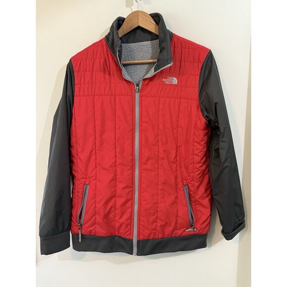 The North Face Reversible Mount Chimborazo Full Zip Jacket Boys XL Red - Picture 1 of 7